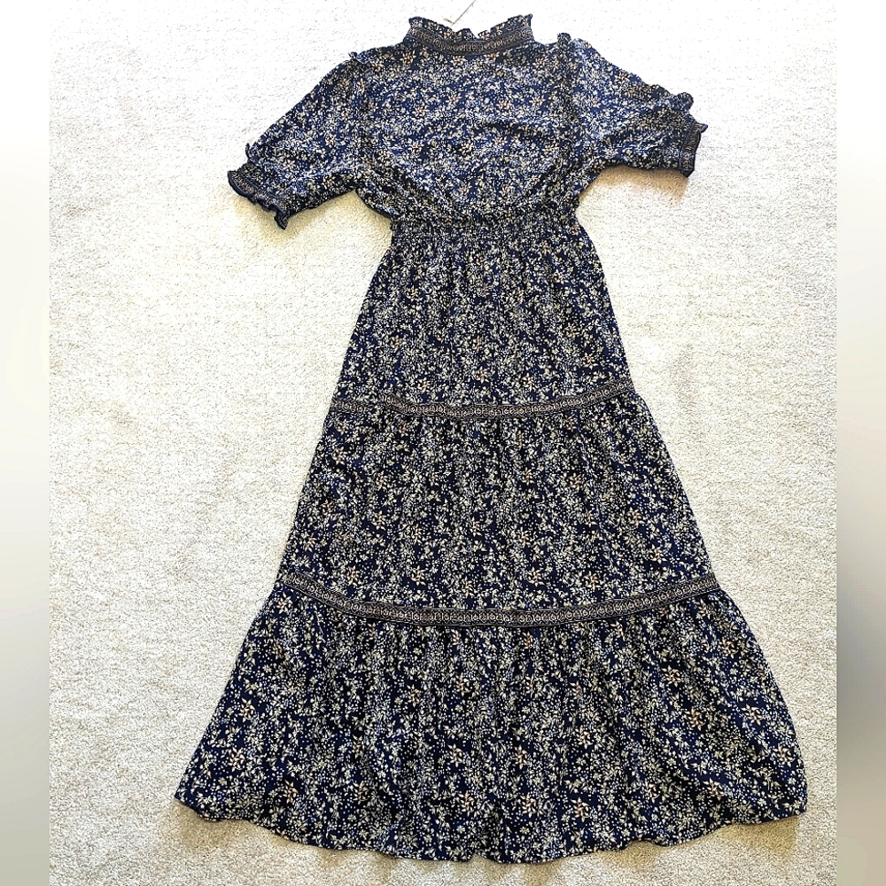 Max Studio Navy Floral Maxi Dress - Picture 2 of 13